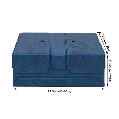 Zoopin 200 Card Deck Box for MTG ,CCG,TCG,Yugioh...With Two Built-in Life Counters and Two Card-trays plus one Dice/Token Tray (Blue ) … - color: Blue