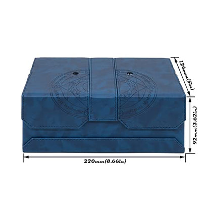Zoopin 200 Card Deck Box for MTG ,CCG,TCG,Yugioh...With Two Built-in Life Counters and Two Card-trays plus one Dice/Token Tray (Blue ) … - color: Blue