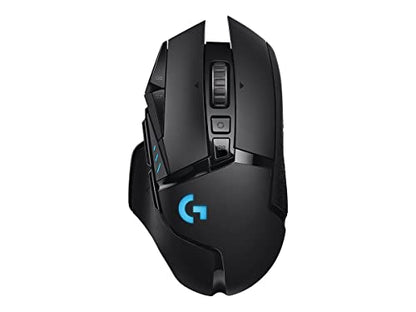 Logitech G502 Lightspeed Wireless Gaming Mouse, 25K Hero Gaming Sensor, 25600 DPI, RGB, Ultra-Light, 11 Programmable Buttons, Long Life Battery, PowerPlay-Compatible, PC - Black | HERO 25K Sensor, 25600 DPI, RGB, Weights, 11 Buttons, Long Battery, POWERPL