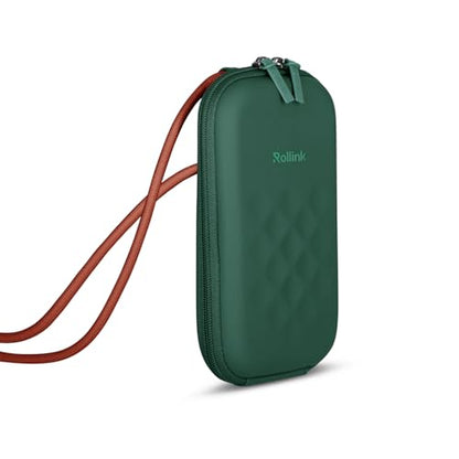 Rollink Nano EVA Hard-Shell Phone Case Crossbody Bag – Compact Travel Organizer, Water-Resistant, Adjustable Strap | Quick-access layout - color: Eden Green