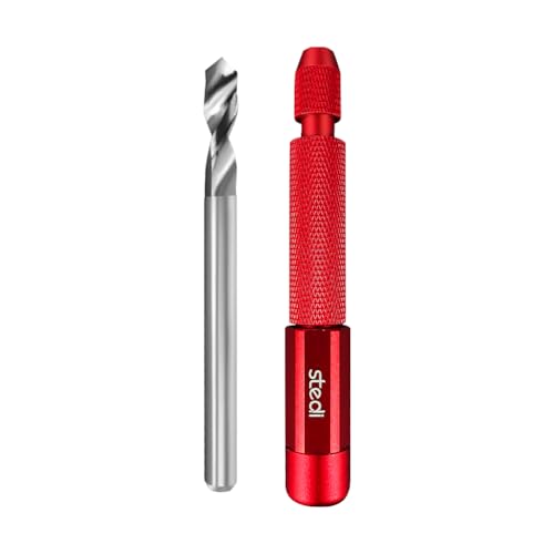 stedi Manual Pin Vise Hand Drill, Premium Hobby Model Making Tools | Ultra-Precision Dual Bearing Hand Drill for Gundam, Miniature Military Model, 3D Resin Parts, Red - color: Red Handle (Handle Only)