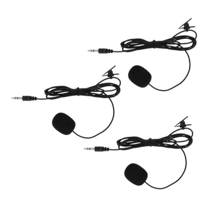 3pcs Clip Lavalier Microphones Professional Condenser Mics Noise Reduction for Gaming Streaming Lectures Live Broadcasts Compatible with Laptop Desktop Recording