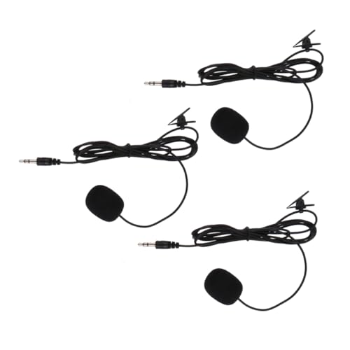 3pcs Clip Lavalier Microphones Professional Condenser Mics Noise Reduction for Gaming Streaming Lectures Live Broadcasts Compatible with Laptop Desktop Recording