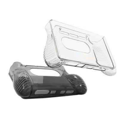 TEHAOUU Flip TPU Protective Case, Compatible with AYN THOR Handheld Game Console, Transparent Soft Shell, Full Wrap Portable Console Cover for Retro Game Travel Carry (Transparent) - color: Transparent