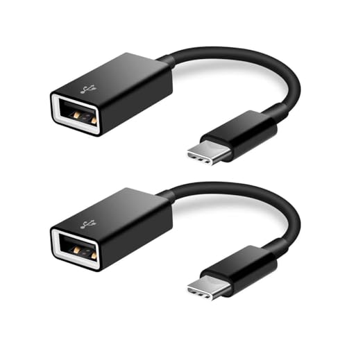 USB C to USB Adapter [2 Pack],Type-C OTG Cable Type C Male to USB A Female Usb to Usbc-c Adapter Compatible with Macbook Pro/Air iPad Pro 2022 2021 2020, Galaxy S23 S22 Ultra Note 10 S9 S8 (Black) - color: Black