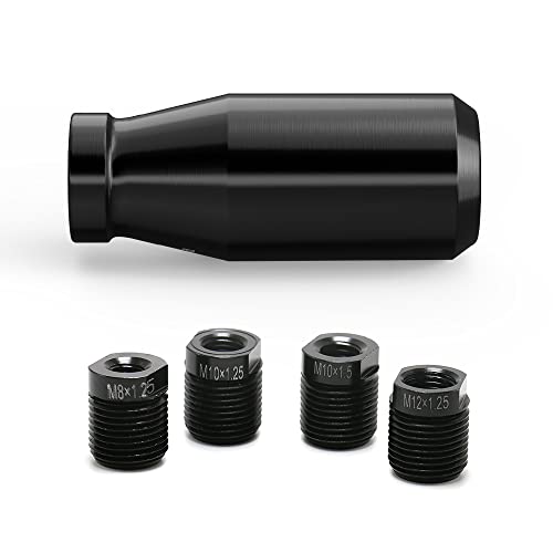 Black 5 Speed Weighted Manual Automatic Gear Shifter Shift Knobs Lever with 4 Metal Adapters Fit Compatible with Manual Cars Most Automatic Cars - color: AAW-H-04-02
