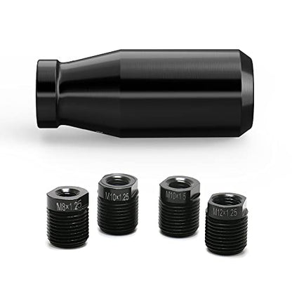 Black 5 Speed Weighted Manual Automatic Gear Shifter Shift Knobs Lever with 4 Metal Adapters Fit Compatible with Manual Cars Most Automatic Cars - color: AAW-H-04-02