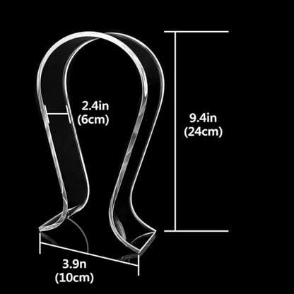 GEEKRIA Clear Omega Headphone Stand for On-Ear Headphone, Gaming Headset Stand, Desk Display Hanger, Compatible with Bose, Marshall, Jabra, JBL, ATH, Sony, AKG, Sennheiser Headset (Clear)