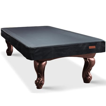 K-Musculo Heavy Duty Pool Table Cover, Waterproof Leatherette Billiard Table Cover with Soft Backing, Tear Resistant Fitted Protector for 6.5FT, 7FT, 7.5FT, 8FT, 8.5FT & 9FT Tables - color: Black