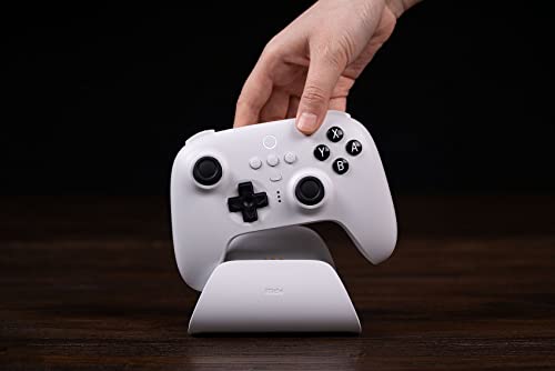 8BitDo Ultimate Bluetooth Controller with Charging Dock, Wireless Pro Controller with Hall Effect Sensing Joystick, Compatible with Switch, Windows and Steam Deck (White) - color: White, style: Ultimate Controller