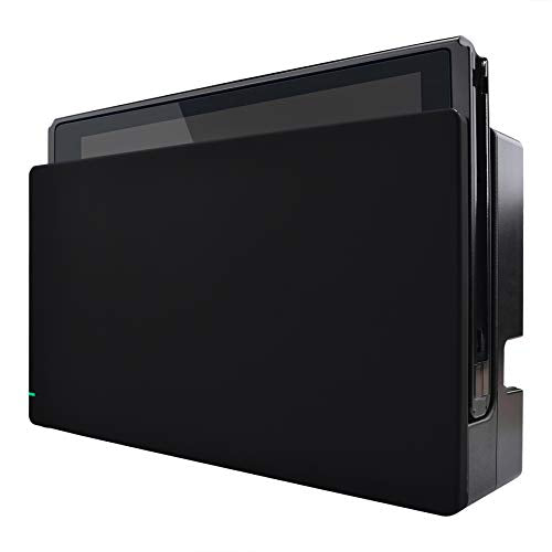 eXtremeRate Black Custom Faceplate for Nintendo Switch Charging Dock, Soft Touch Grip DIY Replacement Housing Shell for Nintendo Switch Dock - color: Black