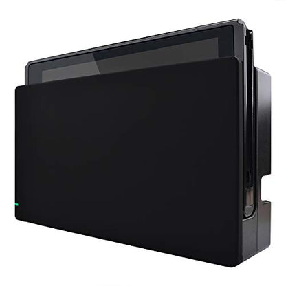 eXtremeRate Black Custom Faceplate for Nintendo Switch Charging Dock, Soft Touch Grip DIY Replacement Housing Shell for Nintendo Switch Dock - color: Black
