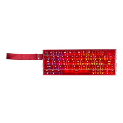 IROK MG63 64 Keys Wired Magnetic Switch Keyboard, 512KHZ All Keys Scan Rate, PCB Nano-Coating Waterproof, ARGB Light and Shadow Coexist 8KHZ/CNC Carved Aluminum Gaming Keyboard (Red) - color: Red