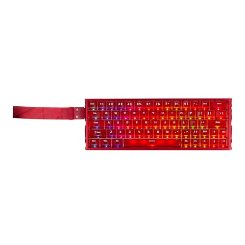 IROK MG63 64 Keys Wired Magnetic Switch Keyboard, 512KHZ All Keys Scan Rate, PCB Nano-Coating Waterproof, ARGB Light and Shadow Coexist 8KHZ/CNC Carved Aluminum Gaming Keyboard (Red) - color: Red