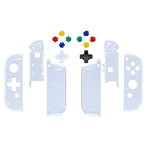 eXtremeRate Glacier Blue Joycon Handheld Controller Housing (D-Pad Version) with Colorful Buttons, DIY Replacement Shell Case for Nintendo Switch & Switch OLED Joy-Con – Console Shell NOT Included - color: Glacier Blue