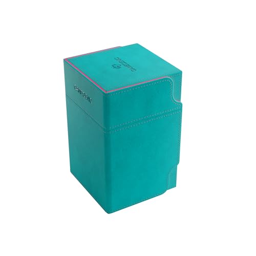 Gamegenic Watchtower 100+ XL Convertible Deck Box - Teal/Pink Color | Double-Sleeved Card Storage, Card Game Protector, Nexofyber Surface, Holds Up To 100 Cards, Teal/Pink Color