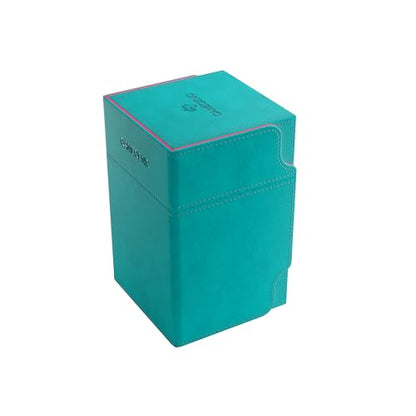 Gamegenic Watchtower 100+ XL Convertible Deck Box - Teal/Pink Color | Double-Sleeved Card Storage, Card Game Protector, Nexofyber Surface, Holds Up To 100 Cards, Teal/Pink Color