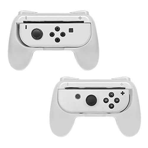 FASTSNAIL Steering Wheels for Nintendo Switch2 (2025)/Switch&OLED for Joy-Con, Racing Wheels for NS2/NS1 Mario Kart World/8 Deluxe Controller Grip, Universal Joycon Wheels (White) - color: White