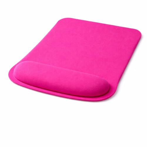 Ergonomic Memory Foam Mouse Pad with Wrist Support, Orange, Ultra-Smooth Surface, Anti-Slip Base (Hot Pink, Medium) - color: Hot Pink