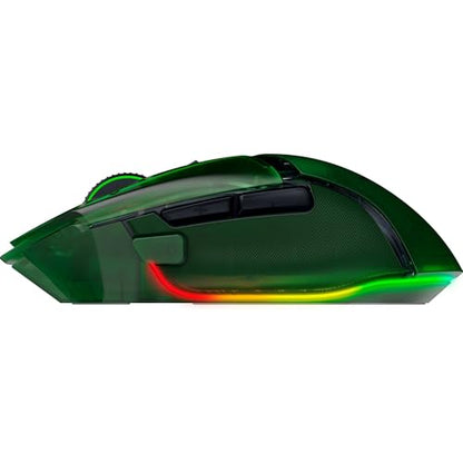 Razer Basilisk V3 Pro 35K Wireless Gaming Mouse, Phantom Green | HyperScroll Tilt Wheel, 35K DPI Optical Sensor Gen 2, 13 Customizable Controls, RGB, Optical Switches Gen 3, 140 Hr Battery - color: Phantom Green