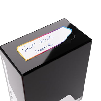 Gamegenic Bastion 50+ XL Deck Box - Compact, Secure, and Perfectly Organized for Your Trading Cards! Safely Protects 50+ Double-Sleeved Cards, White Color, Made - color: Black/Clear