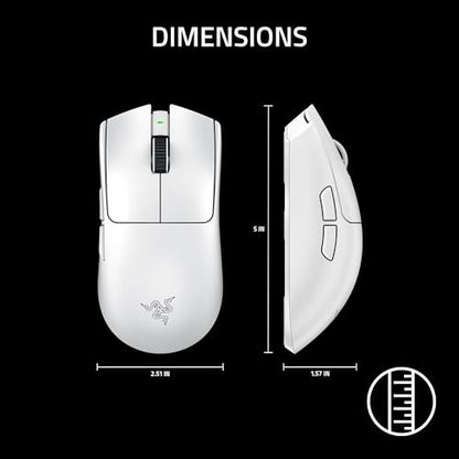 Razer Viper V3 Pro Wireless Esports Gaming Mouse: Symmetrical - 55g Lightweight - 8K Polling - 35K DPI Optical Sensor - Gen3 Optical Switches - 8 Programmable Buttons - 95 Hr Battery - White - color: White, style: 8000 Hz Polling