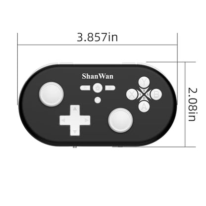 ShanWan Wireless Mini Controller for Switch, PC, iOS, Android, Supports Keyboard Mode for iPad Procreate (Black) - color: Black