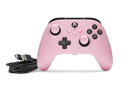 PowerA Wired Controller for Xbox Series X|S - Pink, gamepad, video game/gaming controller, works with Xbox One, Officially Licensed - style: Pink