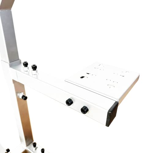 GTR Simulator GTA-F Racing Cockpit | Silver Frame with Triple/Single Monitor Stand | Adjustable Leatherette Seat | Stable & Ergonomic | Compatible with All Wheels & Pedals for PC & Console - color: White, Red White
