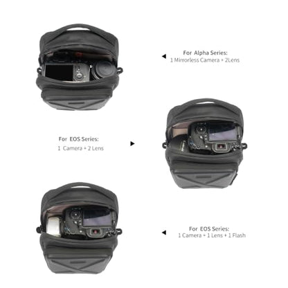 Camera Hard Shell Case Crossbody Camera Sling Bag Small Waterproof Photography Bag for Mirrorless and DSLR Cameras - color: Black
