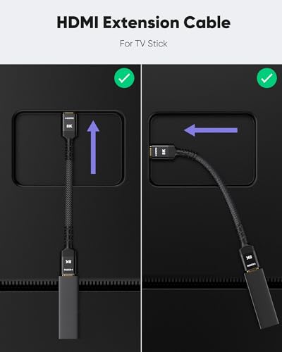Highwings 8K 4K HDMI Extender - 0.5FT, Ultra High Speed HDMI Adapter Male to Female, Compatible with PS5, Roku Stick, Blu Ray Player, HDTV, Laptop - color: Black, size: 0.5 feet, style: 8k 1pack