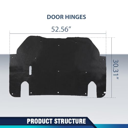PIT66 Hood Insulation Pad 1/2" with Clips Compatible with Ford Ranger 1993-1997 - style: 1993-1997 Ford Ranger