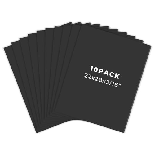 Golden State Art 22x28 Black Foam Board 3/16 Thick 10 Pack | Acid Free, Polystyrene, Warp-Resistant, Easy to Cut, For Drawing Presentation, Project, Picture, Decorations & Craft Display - color: Black, size: 22x28