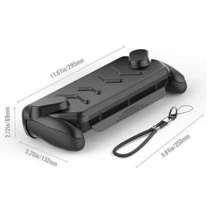 Protective Case Set for ASUS ROG Xbox Ally X Gaming Handheld Console(2025),ROG Xbox Ally Portable Case Cover with Detachable Front Shell,Kickstand Back Case and Strap,Black - color: Black