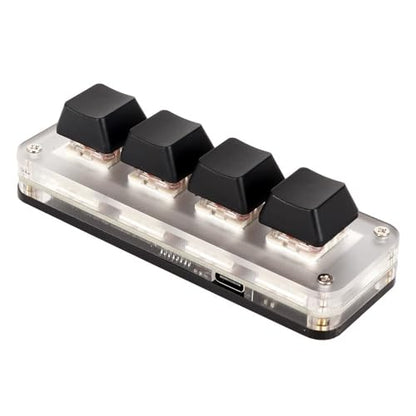 Mini Mechanical Keyboard - USB Wired Programmable Keypad for Gaming and Volume Control Custom Shortcuts, Plug and Play(4 Keys)
