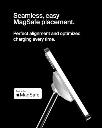 Belkin MagSafe 3 in 1 Wireless Charging Stand, 2nd Gen, 33% Faster | Apple Watch, iPhone 16/15/14, AirPods compatible, multi-device charging station, faster charging, Magnetic - color: White, style: Chrome Finish