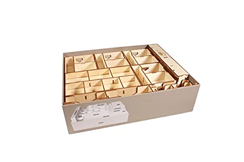 The Broken Token Game Organizer Compatible with Scythe - Wooden Game Organizing Box with Multiple Trays - size: Scythe Base