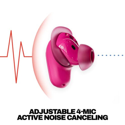 Skullcandy Method 360 ANC Wireless Earbuds with Sound by Bose - Crazy Pink | In-Ear Fit, Premium Active Noise Cancellation, 40 Hours Battery, Sweat and Water Resistant, Microphone for iPhone Android - color: Crazy Pink