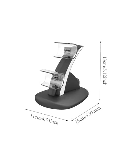 Dual Controller Charging Dock Station, Compatible with PlayStation 5 DualSense Wireless Controllers - color: Black