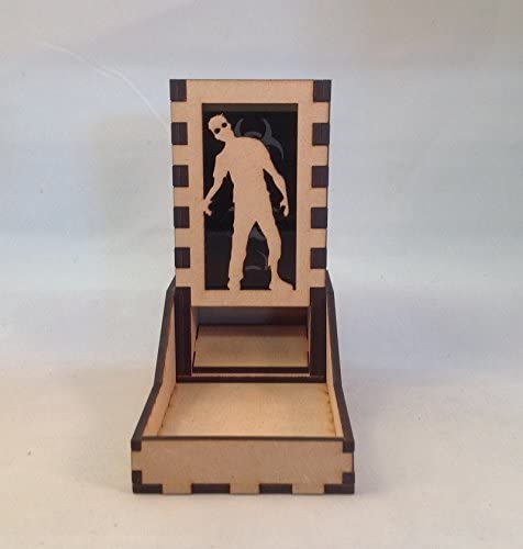 Zombie Mini Dice Tower v1 Smoke Acrylic Window Laser Cut MDF Unique Fast Shipping