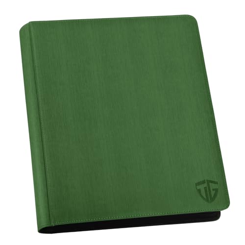 16 Pocket Toploader Binder,Holds 640 3”x4” Toploader Hard Cases,Sleeves Card Collection Binder,20 Double Sided Pages,Compatible with Trading & Sports Holder(Dark Green) - color: Dark Green, size: 16 Pocket
