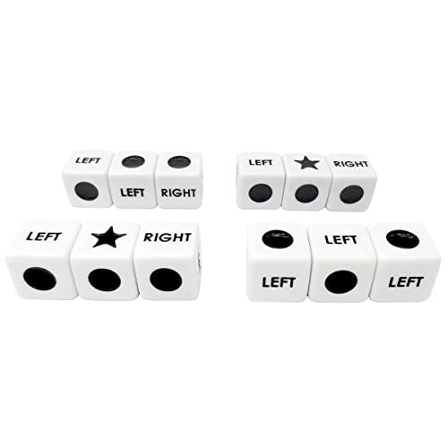 Ahoper Right Left Center Dice Only 12 Dices Prime Dice Game（ six sided ，16mm Standard Size, Easy to Grip）
