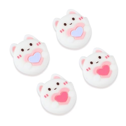 Heart Bunny Switch 2 Joycon Thumb Grips Caps, 4 PCS Cute Kawaii 3D Silicone Analog Thumbstick Button Cover for NS Switch 2 Joystick Caps - color: Heart Bunny for NS2