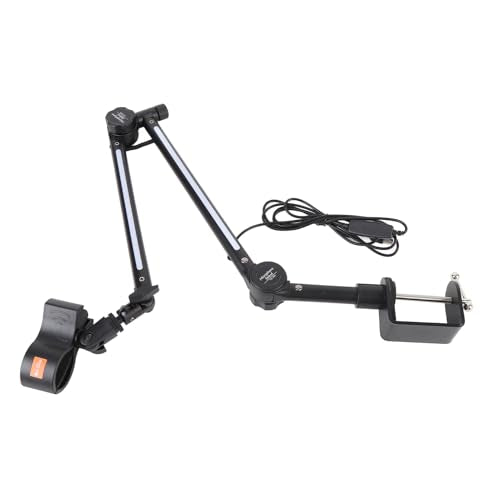 Estink Desk Microphone Stand, Adjustable Metal Boom Arm with RGB Lighting for Streaming and Gaming, Tool Setup with 360 Degree Rotation, Compatible with Most Microphones