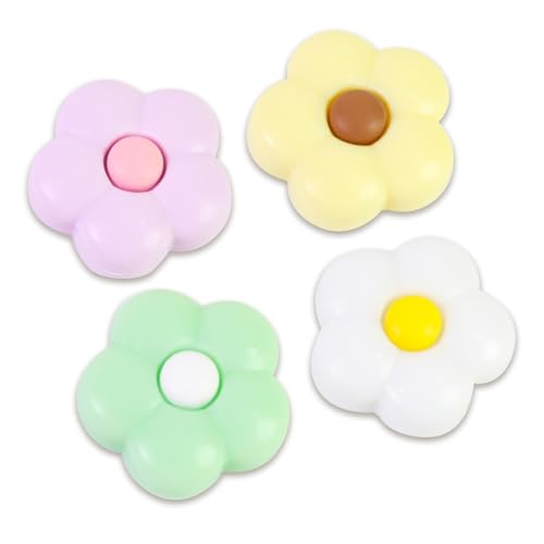 Switch Joycon Thumb Grips Caps, 4 PCS Cute Kawaii 3D Silicone Analog Thumbstick Button Cover Compatible with Nintendo Switch Lite/OLED Joystick Caps (Morandi Flowers) - color: Morandi Flowers