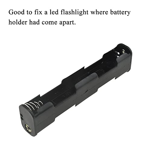 HAHIYO 4xAA Battery Holder with Standard Snap Connector Black Adapter Tube Case Not Corrode Solid Good Contact Bear Battery Leakage Smooth Load for Flashlight Torch Led RC 2PCS Plastic - style: 6V 4P(Style1)-2P