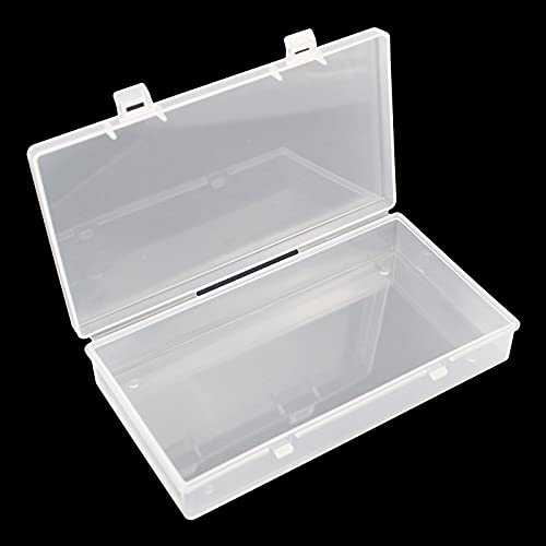 4 Pack Rectangular Clear Plastic Storage Containers 6.1x3.3x1.18 inch | Hinged Lid, For Beads and Small Craft Items - size: 6.1 x 3.3 x 1.18 inch