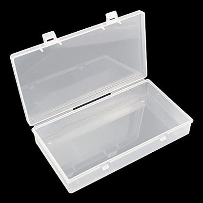 4 Pack Rectangular Clear Plastic Storage Containers 6.1x3.3x1.18 inch | Hinged Lid, For Beads and Small Craft Items - size: 6.1 x 3.3 x 1.18 inch