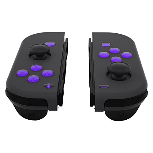 eXtremeRate Replacement Two-Tone Jelly Buttons for JoyCon, Purple & Clear with Symbols Custom Controller ABXY Direction Home Capture + - Keys, DIY Action Face Buttons for Nintendo Switch & Switch OLED - color: Purple & Clear