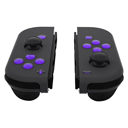 eXtremeRate Replacement Two-Tone Jelly Buttons for JoyCon, Purple & Clear with Symbols Custom Controller ABXY Direction Home Capture + - Keys, DIY Action Face Buttons for Nintendo Switch & Switch OLED - color: Purple & Clear